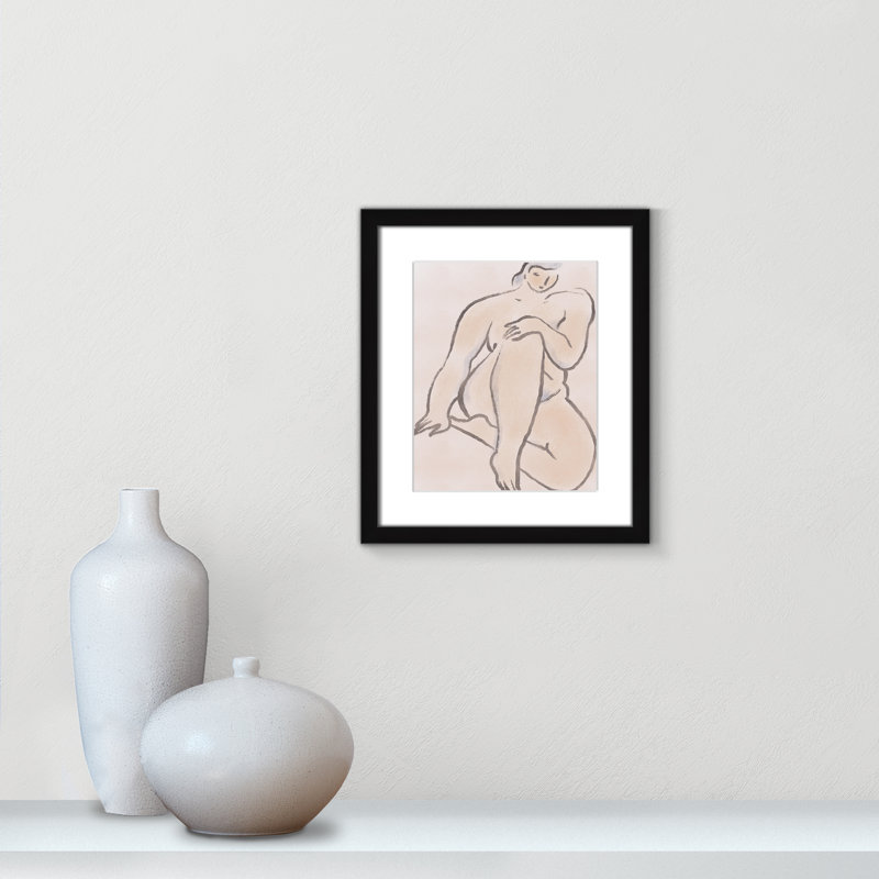 «Pastel nude 07 Print» par Dean, Imprimé mat, L 13 po x H 15 po, Noir satiné