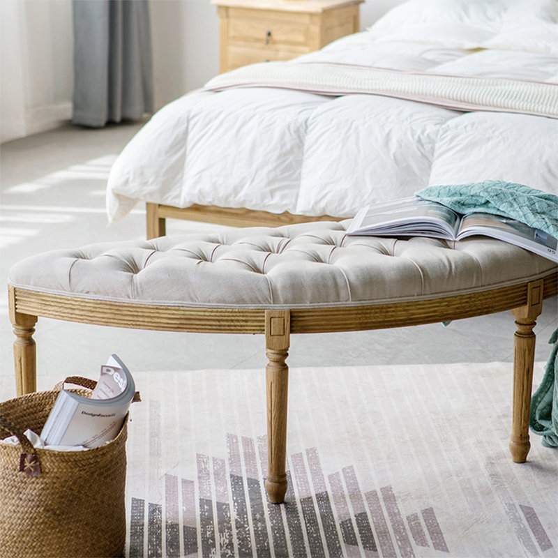 Banc rembourré beige