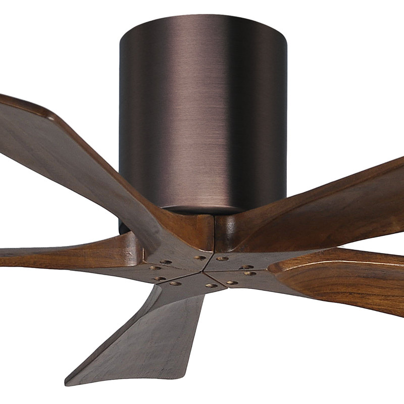 Ventilateur à pales encastré 5 pales Irene, Bronze brossé, 42", Ton noyer