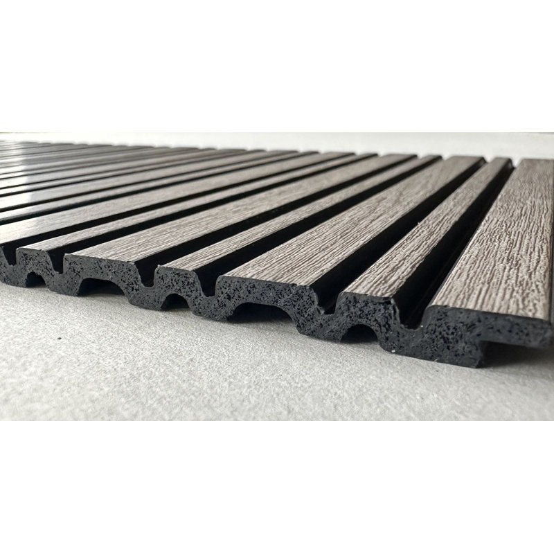 Murs en lattes de bois en polystyrène de 0,25 po Urban Stripes, H 12 po x l 112 po x P 0,25 po, Cendré