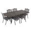 Ensemble repas pour 6 personnes avec table rectangulaire Ambrozie, coussins inclus