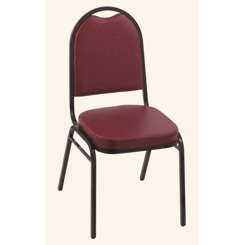 Chaise banquet avec coussin en dôme, Vinyle bourgogne