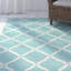 Tapis géométrique intérieur / extérieur bleu turquoise-22807889