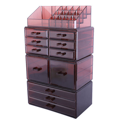 4-Piece Plastic Cosmetics Storage Rack Purple