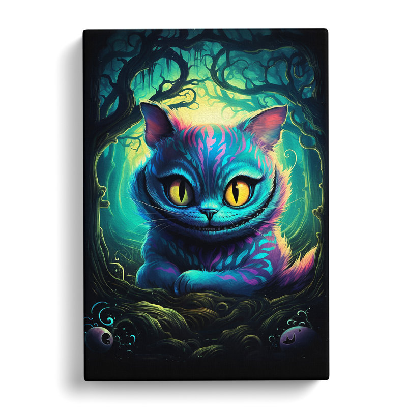 Cheshire Cat - Print on Canvas, 50cm H x 35cm W x 3cm D