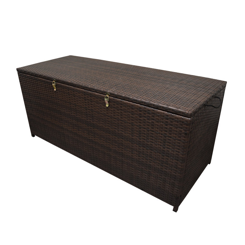 Boîte de rangement pour terrasse 113 gallons d’intérieur et d’extérieur, Brun