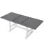 Ensemble de table de salle à manger à tréteaux extensible 76,9 pouces avec rallonge amovible TopMAX 6 pièces, ensemble de table de cuisine avec chaise d'appoint rembourrée et banc, blanc et gris