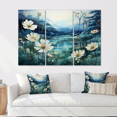 «Misty Flower Meadows III», ensemble d'art sur toile