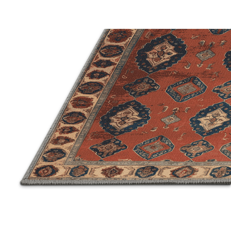 Machine Washable Persian Brown Area Rug, Runner 2' x 5'