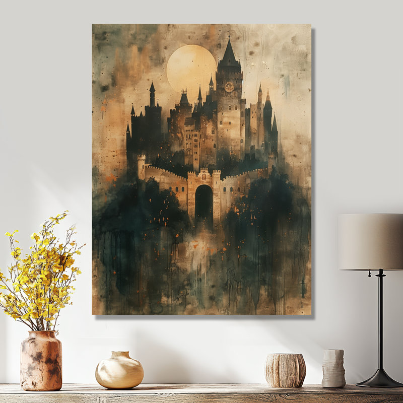 Yaelle - Châteaux, art mural, H 32 po x l 16 po x P 1 po, Toile tendue