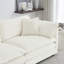 Canapé en U avec repose-pieds double, tissu chenille blanc pour la détente, modulaire rembourré, rembourrage en éponge de qualité en forme de U