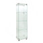 Vitrine polyvalente en verre trempé avec éclairage à piles et pieds réglables, idéale pour les besoins de rangement multiples et divers endroits