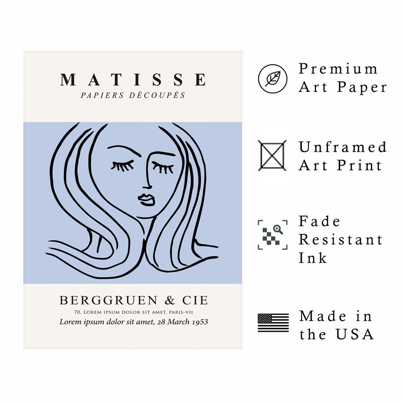 People and Portraits Matisse, H 30 po x l 20 po