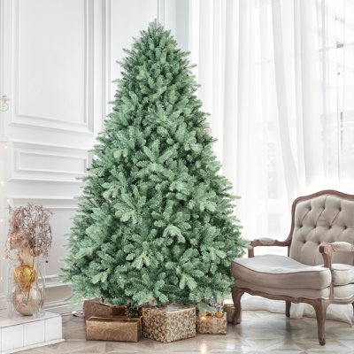 Arbre de Noël 8 pi avec teinte bleu-vert et 3308 pointes PE + PVC