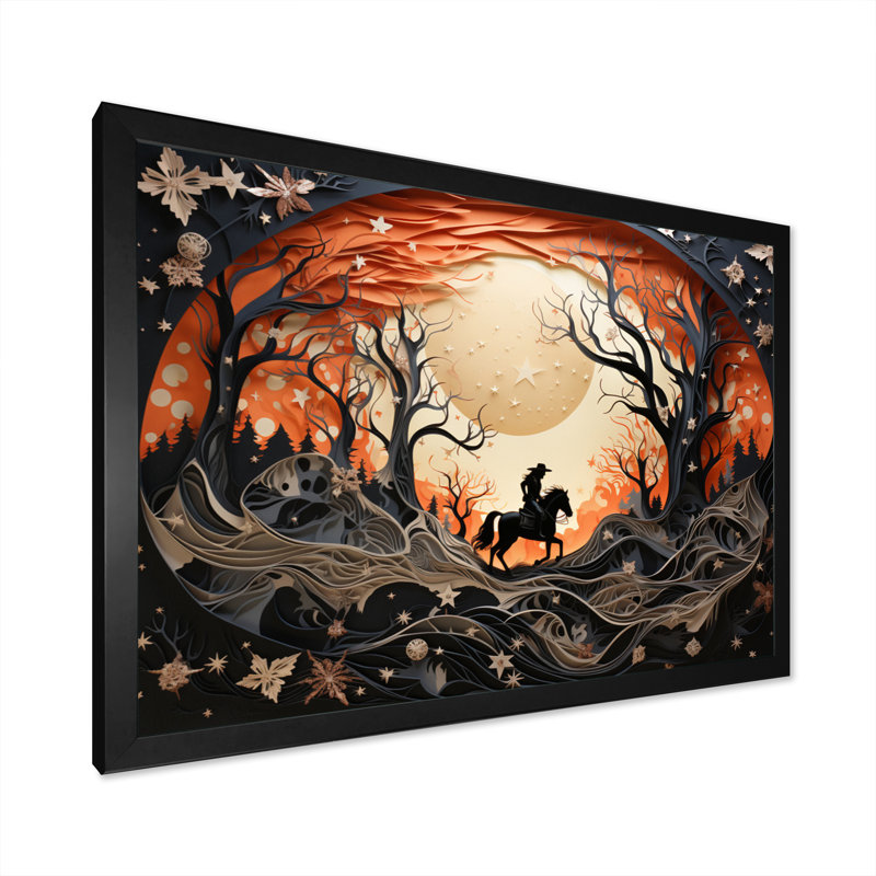 Western Wild Horse Show, reproduction d'art sur toile, Cadre simple noir, H 34 po x l 44 po x P 1,5 po