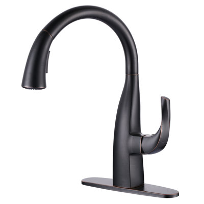 Robinet de cuisine rétractable à poignée simple avec accessoires