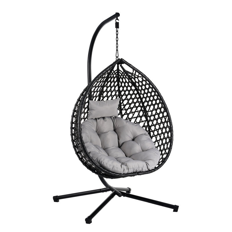 Fauteuil à œufs suspendu pour divers environnements - Base en fer massif, PE, appui-tête réglable, confort et plaisir, fabrication à la mode, soutien