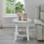 Table basse ovale blanche en bois - 3 pièces pour décor de salon 3 pièces moderne