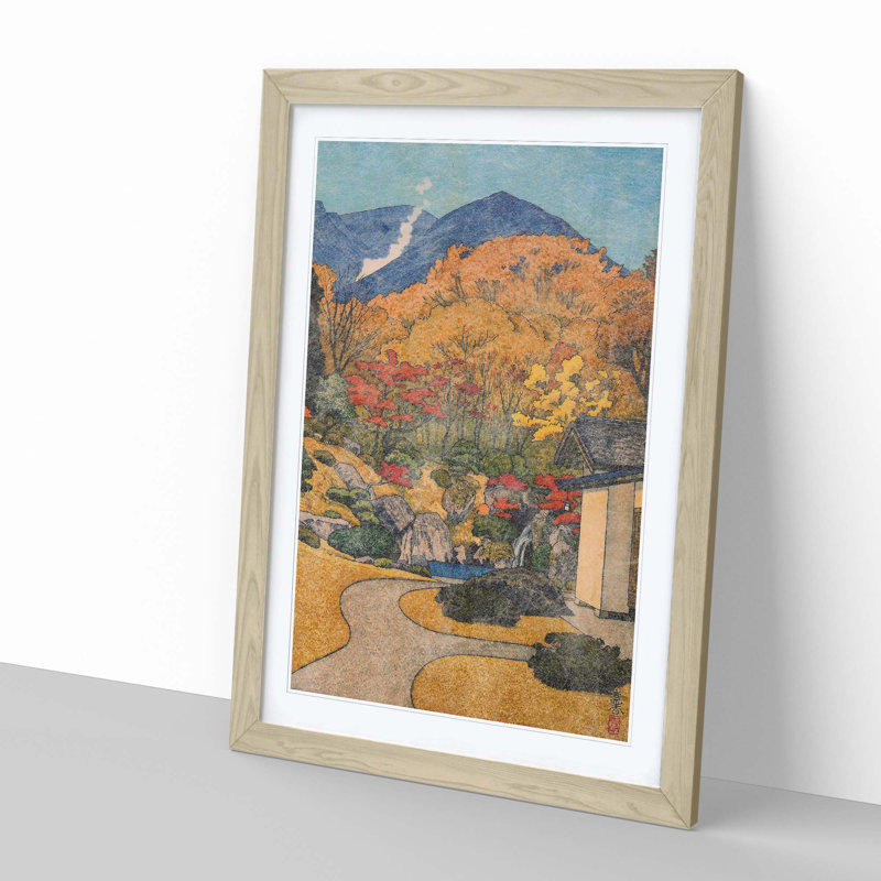 Autumn in Hakone Museum by Toshi Yoshida - Picture Frame Painting, 60cm H x 40cm W x 2cm D, Oak
