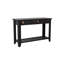 Canapé Mattie Farmhouse, console en bois avec tablette ouverte et 2 tiroirs