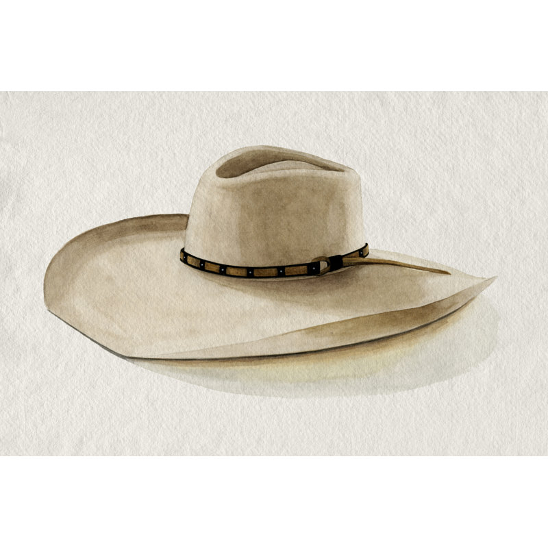 Cowboy Hat I by Grace Popp - Painting Print, 30 cm H x 46 cm W, Black Floater Framed