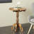 Cole And Grey Mango Wood Turned Accent Table With Scrolled Legs And Cutout Tabletop