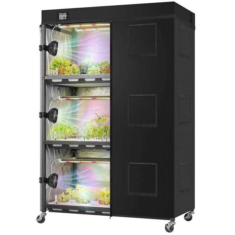 Hydroponic Plant Shelf With Growing Light, Indoor Greenhouse Stand With Full Spectrum Led Light Tent, Indoor Microgreens Growing Kit