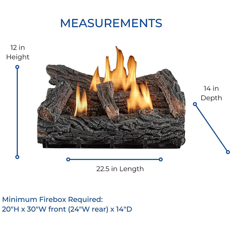 22'' W Ventless Propane Fireplace Logs
