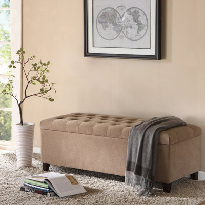 Banc de rangement capitonné à fermeture douce