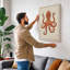 Terracotta Octopus Botanical - Wrapped Canvas-179841404-179841400