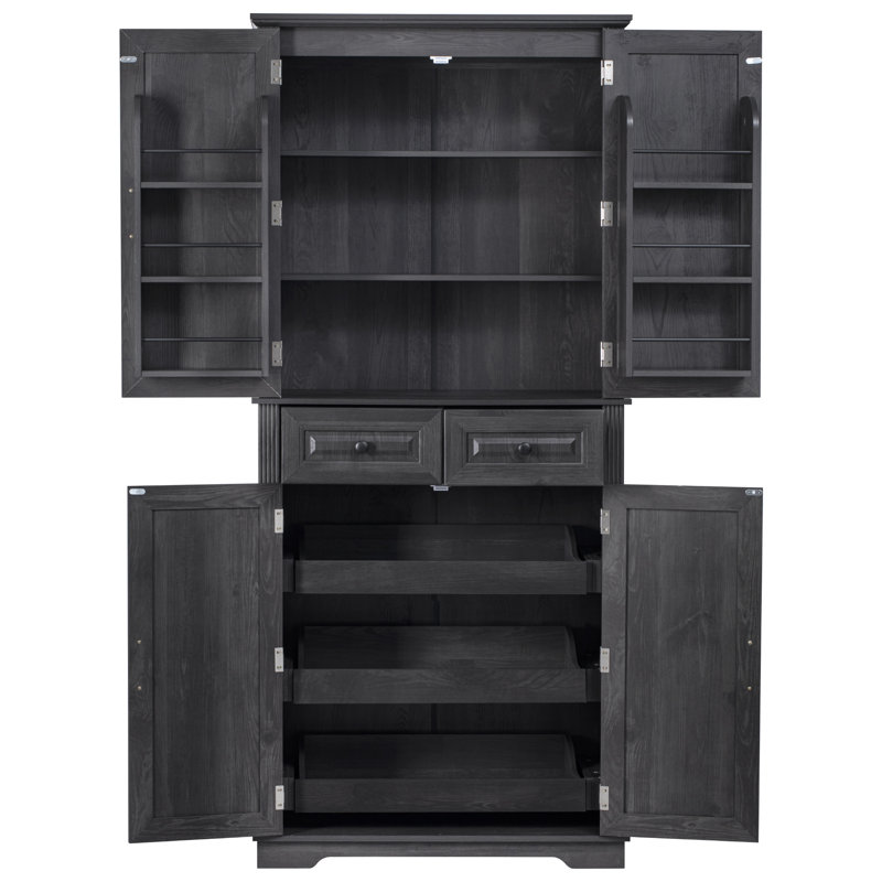 Armoire de salle de bain autoportante, Noir