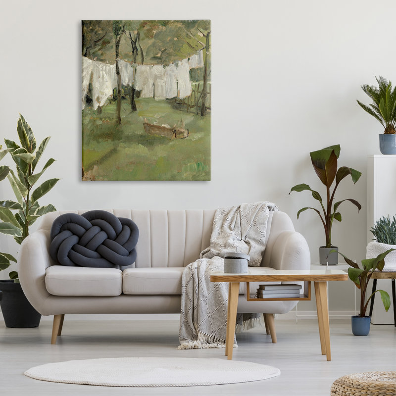 Art mural classique sur toile de corde à linge classique avec lettres et lignes, H 48 po x l 36 po x P 1,5 po, Toile tendue