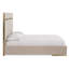 Lit en velours beige moderne et 2 tables de chevet-106872637