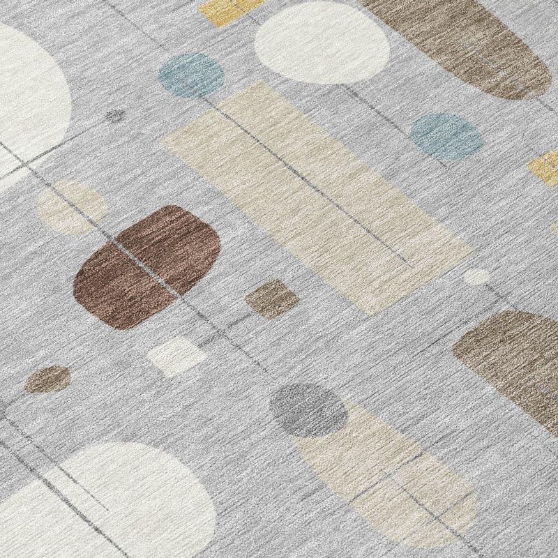 Tapis Mid-Century moderne lavable à la machine intérieur / extérieur Jourdan ACN2393, Rectangle 1 pi 8 po x 2 pi 6 po