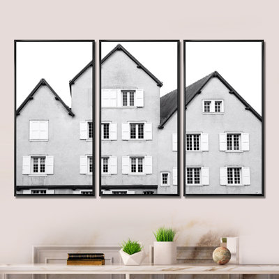 " Old Building With Shutters On Windows " 3 - Pieces