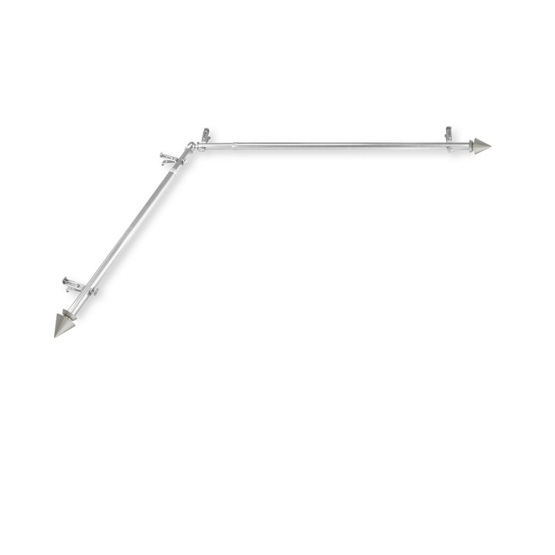 Tringle à rideaux simple de coin Bagdad, 48 po à 84 po, Nickel satiné