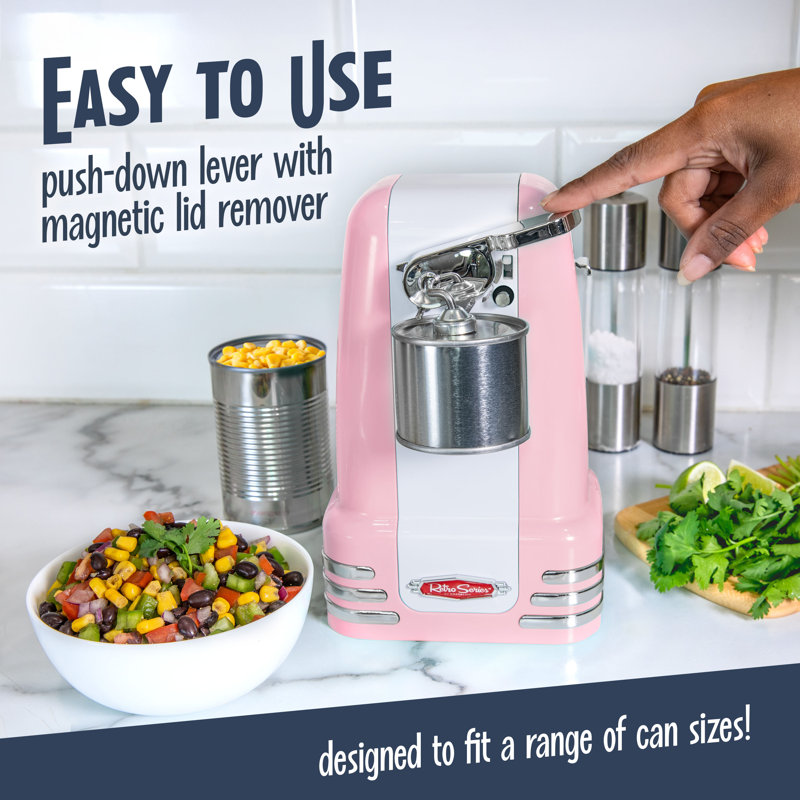 Nostalgia Retro Can Opener, Pink, Pink