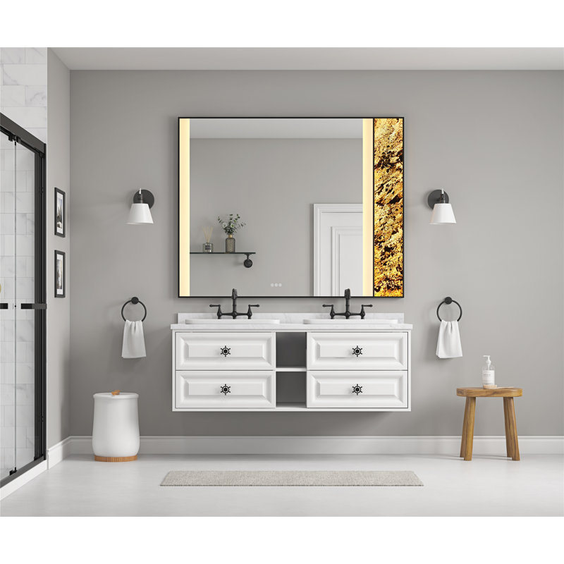 Bathroom Cabinet With Storage Drawers And Open Shelves, 21.02" H x 60.02" W x 23.02" D