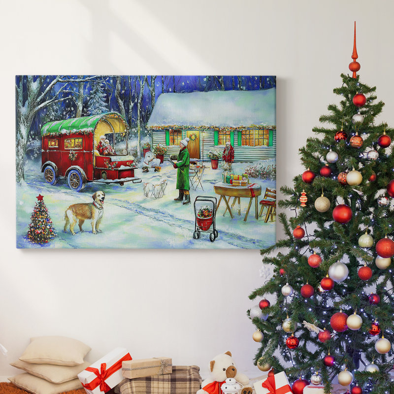 Christmas Holiday Arts - Toile tendue avec châssis XMA171578, H 12 po x l 18 po