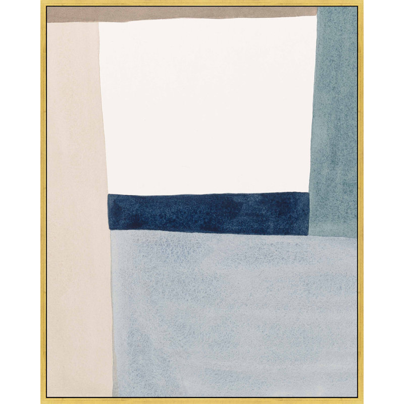 Composition in Blue 2 par Julia Balfour - reproduction de cadre photo, H 20 po x l 16 po x P 1,38 po, Toile avec cadre blanc