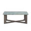 Ensemble de 3 tables basses de forme rectangulaire et 2 tables de bout carrées à pieds croisés de style contemporain gris