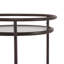 Chariot-bar rond brun moderne avec tablettes en verre trempé et roulettes verrouillables dorées-132973003