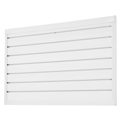 Panneau de garage blanc à lattes en PVC 2 x 4 pi avec conception modulaire