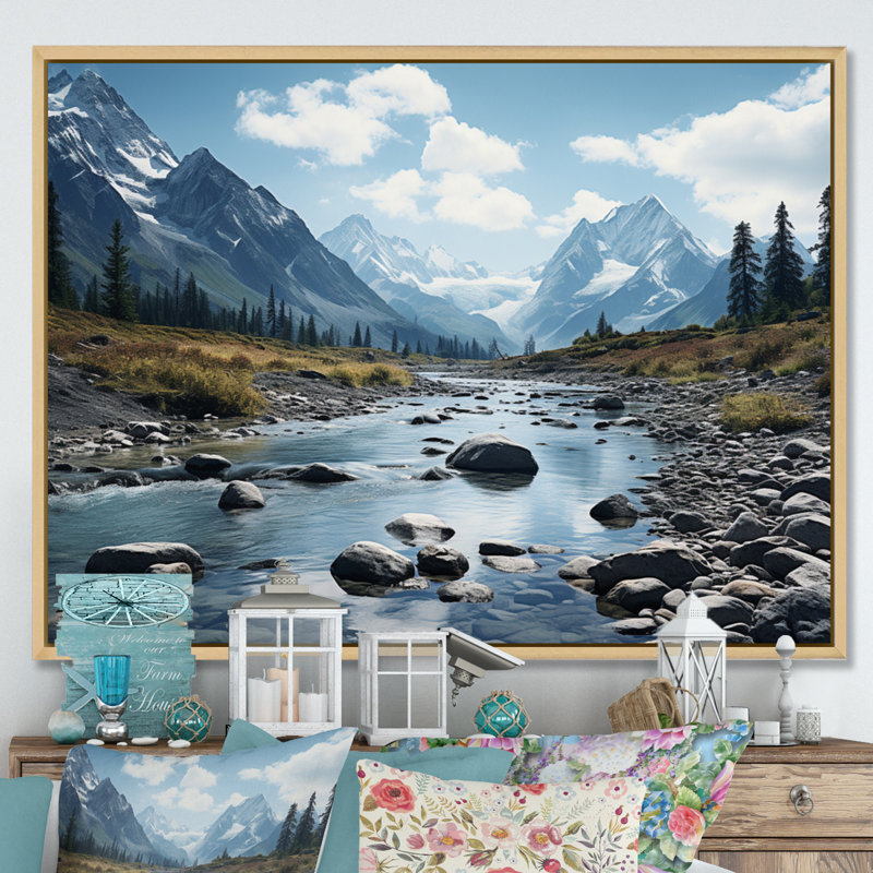 Bensyn Canada Rocky Mountain Majesty II sur toile, H 12 po x l 20 po x P 1 po, Cadre naturel flottant