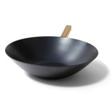 Alva Forest 12" Premium Carbon Steel Wok Pan - Pre-Seasoned Nonstick Wok