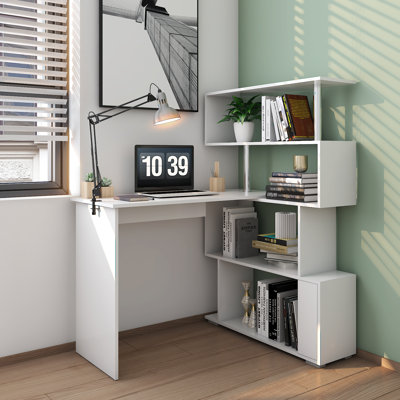 Bureau d'ordinateur en L avec armoire en L 41,73 po Passonno