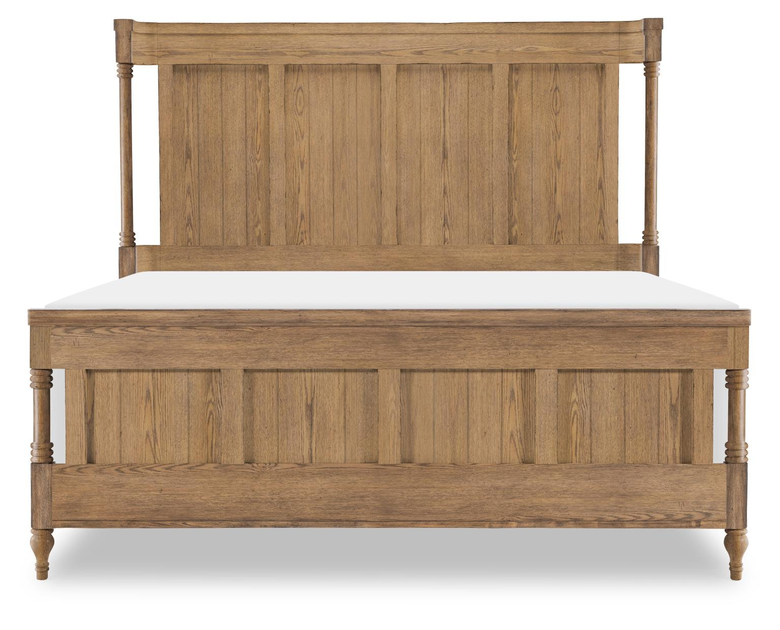 Country Living Wingback Oak Bed, Brown, Queen