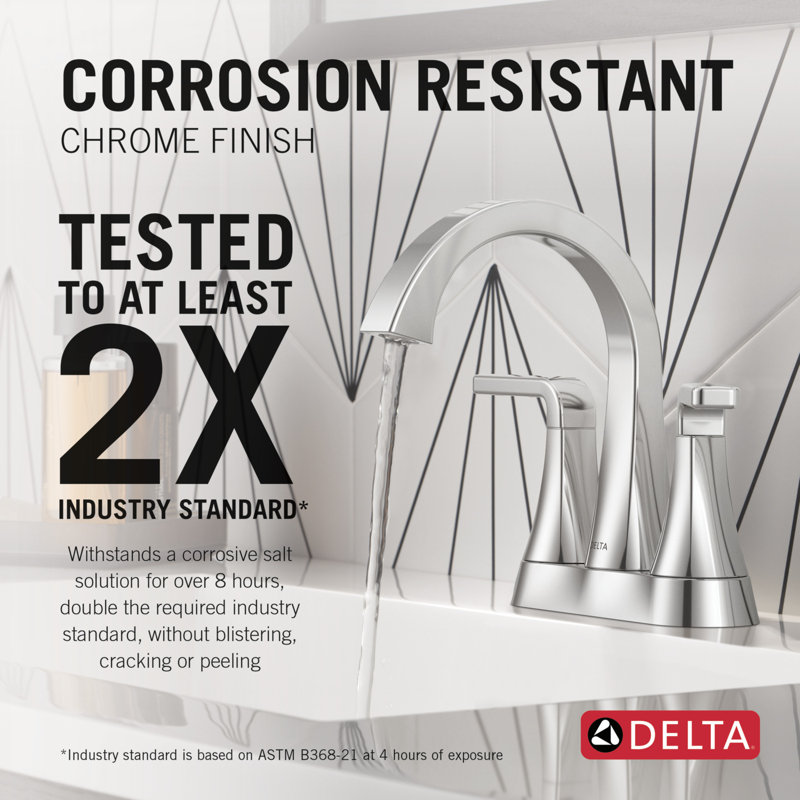 Two Handle Centerset Bathroom Faucet, Chrome