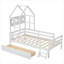 Lit plateforme en bois avec garde-corps et tiroir-398593610