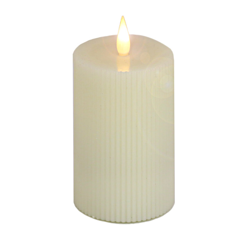 Unscented Flameless Candle, Ivory, 7" H x 5" W x 5" D